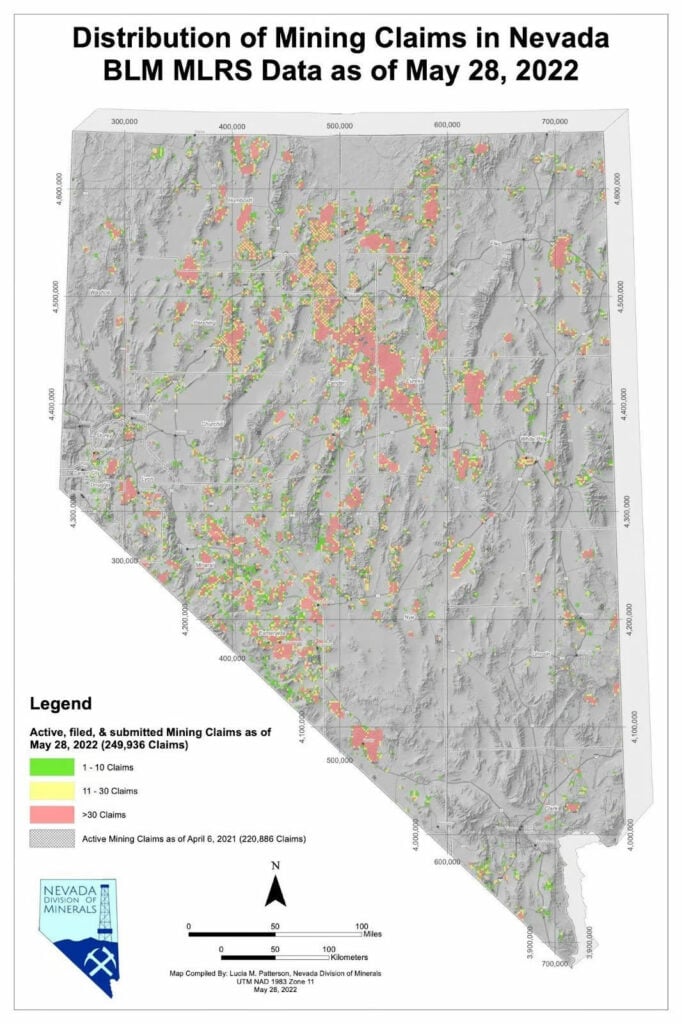 Mining claims in Nevada